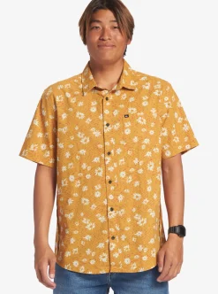 Fashion Quiksilver Future Hippie Short Sleeve Woven Shirt Mustard Future Hippy