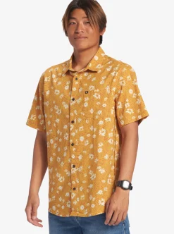 Fashion Quiksilver Future Hippie Short Sleeve Woven Shirt Mustard Future Hippy
