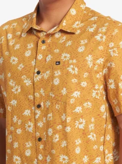 Fashion Quiksilver Future Hippie Short Sleeve Woven Shirt Mustard Future Hippy