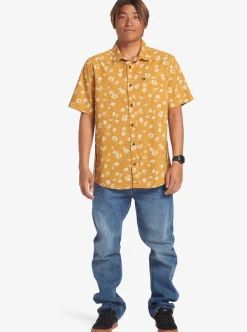 Fashion Quiksilver Future Hippie Short Sleeve Woven Shirt Mustard Future Hippy