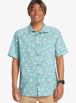 Best Quiksilver Future Hippie Short Sleeve Woven Shirt Reef Waters Future Hippy