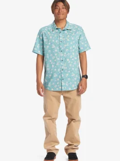 Best Quiksilver Future Hippie Short Sleeve Woven Shirt Reef Waters Future Hippy