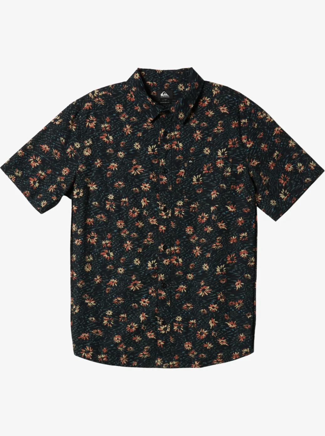 Clearance Quiksilver Future Hippie Short Sleeve Woven Shirt Black Future Hippy