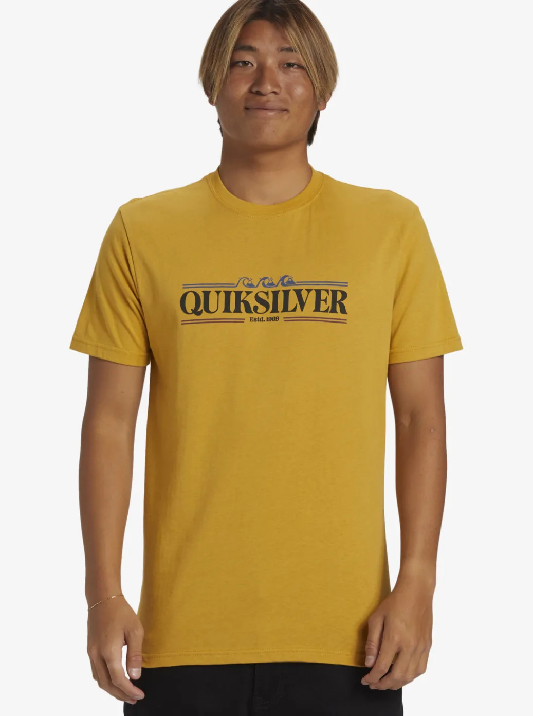 Hot Quiksilver Gradient Lines T-Shirt Mustard