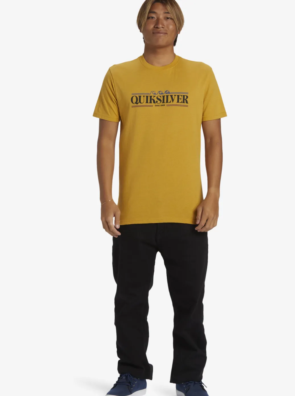 Hot Quiksilver Gradient Lines T-Shirt Mustard
