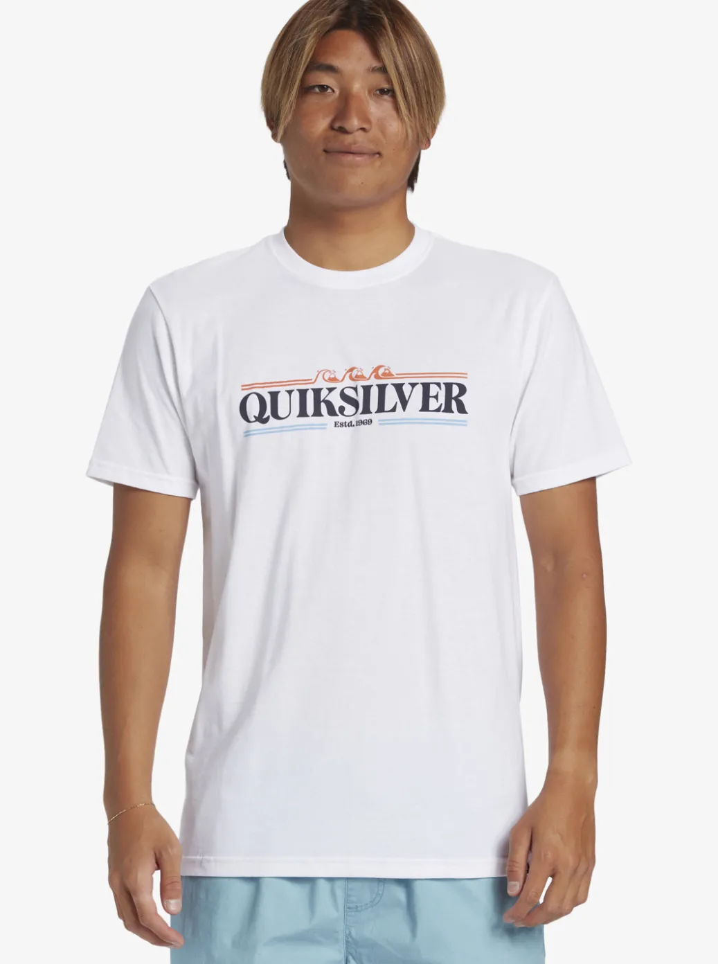 Clearance Quiksilver Gradient Lines T-Shirt White