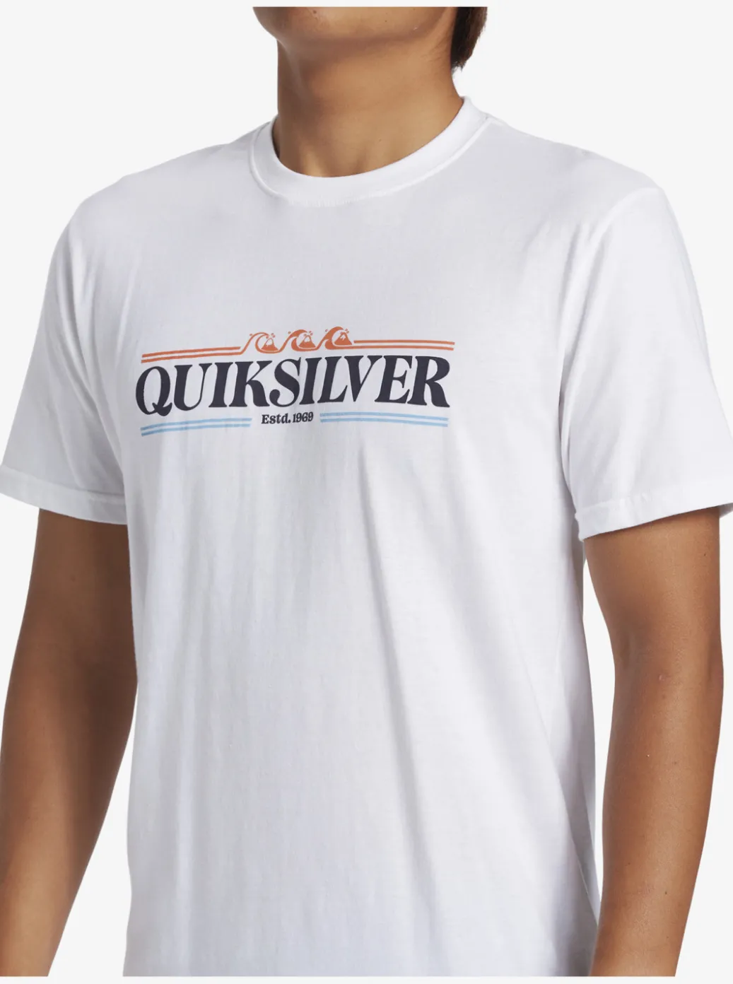 Clearance Quiksilver Gradient Lines T-Shirt White