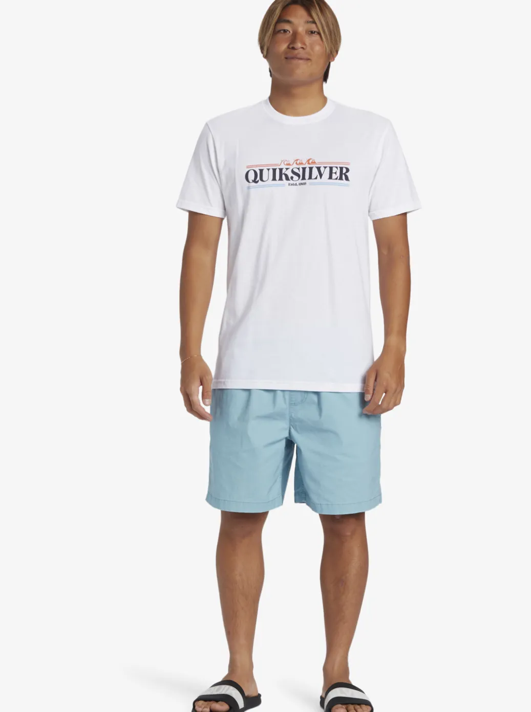 Clearance Quiksilver Gradient Lines T-Shirt White