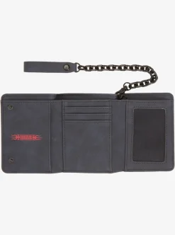 Hot Quiksilver Grunge Sponge Tri-Fold Chain Wallet Phantom