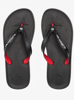 New Quiksilver Haleiwa Core Flip-Flops Black 3