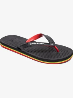 Cheap Quiksilver Haleiwa Flip-Flops Black/Red/Green