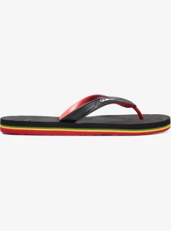 Cheap Quiksilver Haleiwa Flip-Flops Black/Red/Green