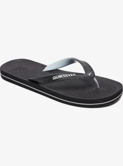 New Quiksilver Haleiwa Flip-Flops Black/Grey/Black