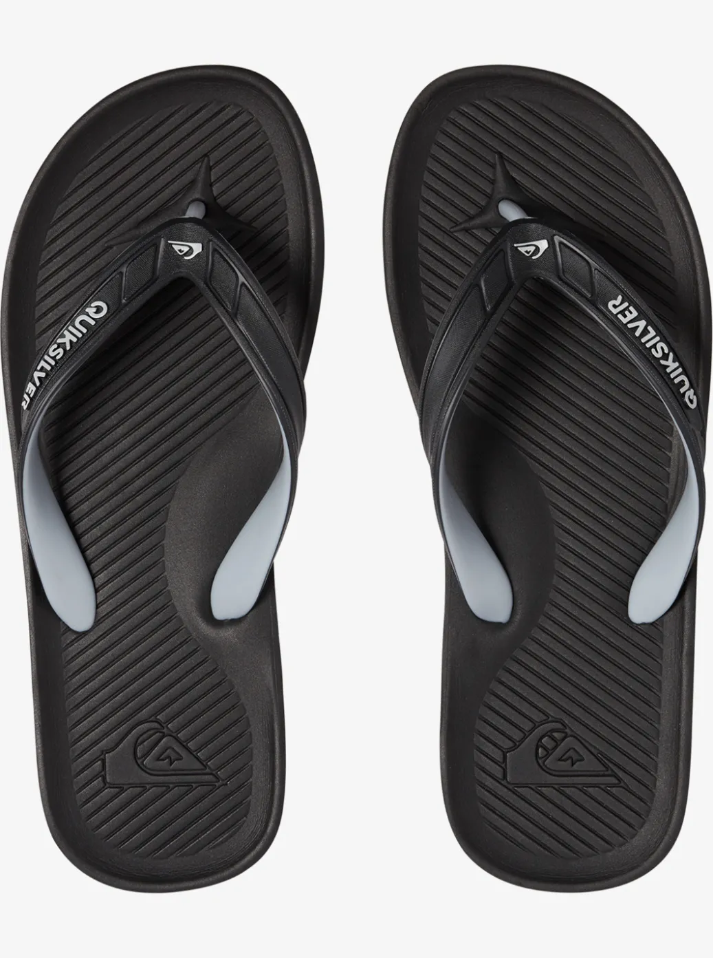New Quiksilver Haleiwa Flip-Flops Black/Grey/Black