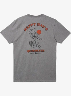 Best Sale Quiksilver Happy Days Mod T-Shirt Medium Grey Heather
