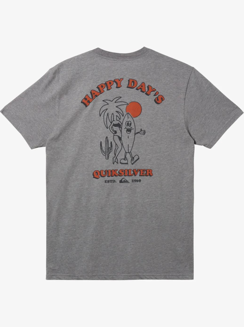 Best Sale Quiksilver Happy Days Mod T-Shirt Medium Grey Heather