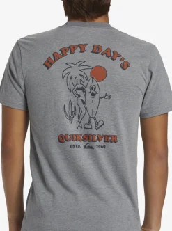 Best Sale Quiksilver Happy Days Mod T-Shirt Medium Grey Heather