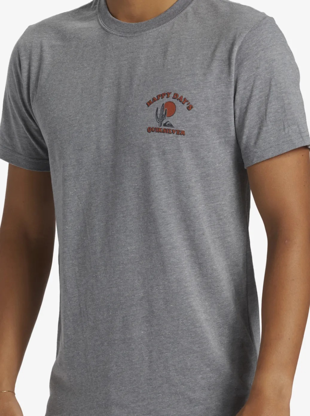 Best Sale Quiksilver Happy Days Mod T-Shirt Medium Grey Heather