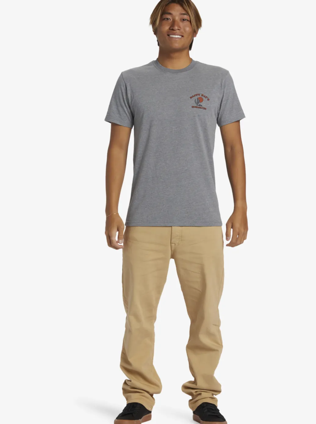 Best Sale Quiksilver Happy Days Mod T-Shirt Medium Grey Heather