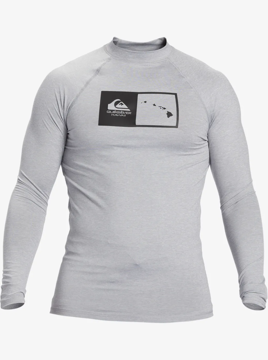 Shop Quiksilver Hawaii Double Down Upf 50 Long Sleeve Surf Tee Sleet Heather