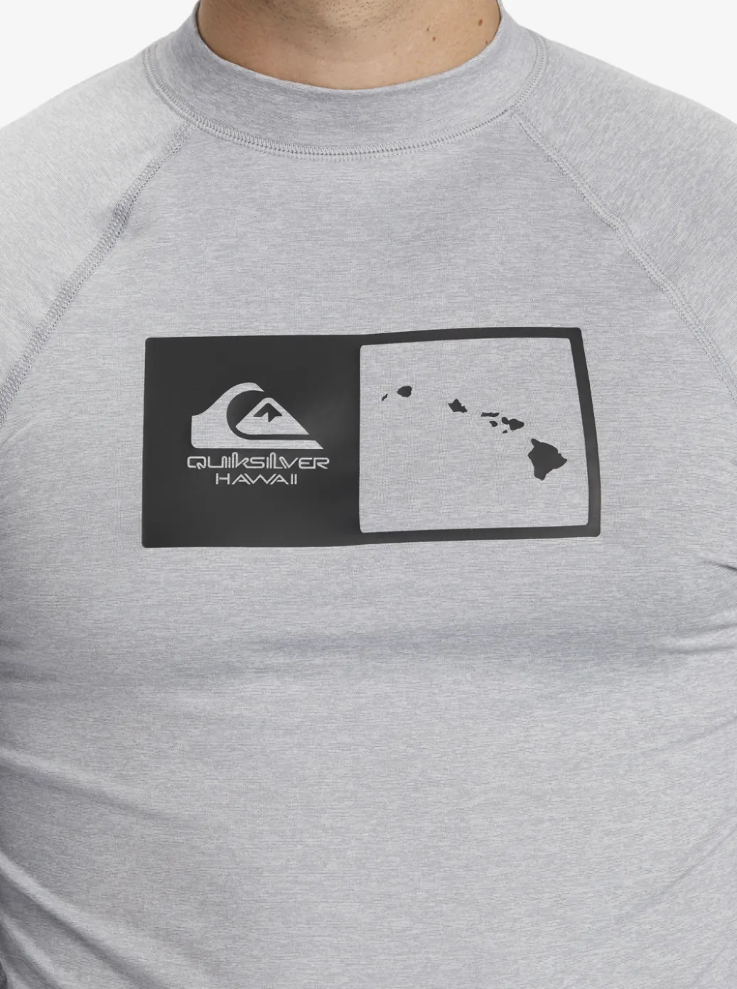 Shop Quiksilver Hawaii Double Down Upf 50 Long Sleeve Surf Tee Sleet Heather