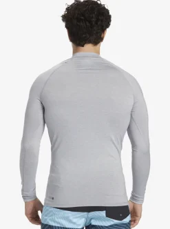 Shop Quiksilver Hawaii Double Down Upf 50 Long Sleeve Surf Tee Sleet Heather