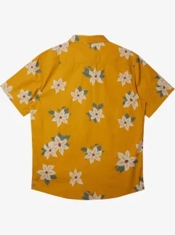 Discount Quiksilver Hawaii Lei Day Woven Hawaiian Shirt Mustard