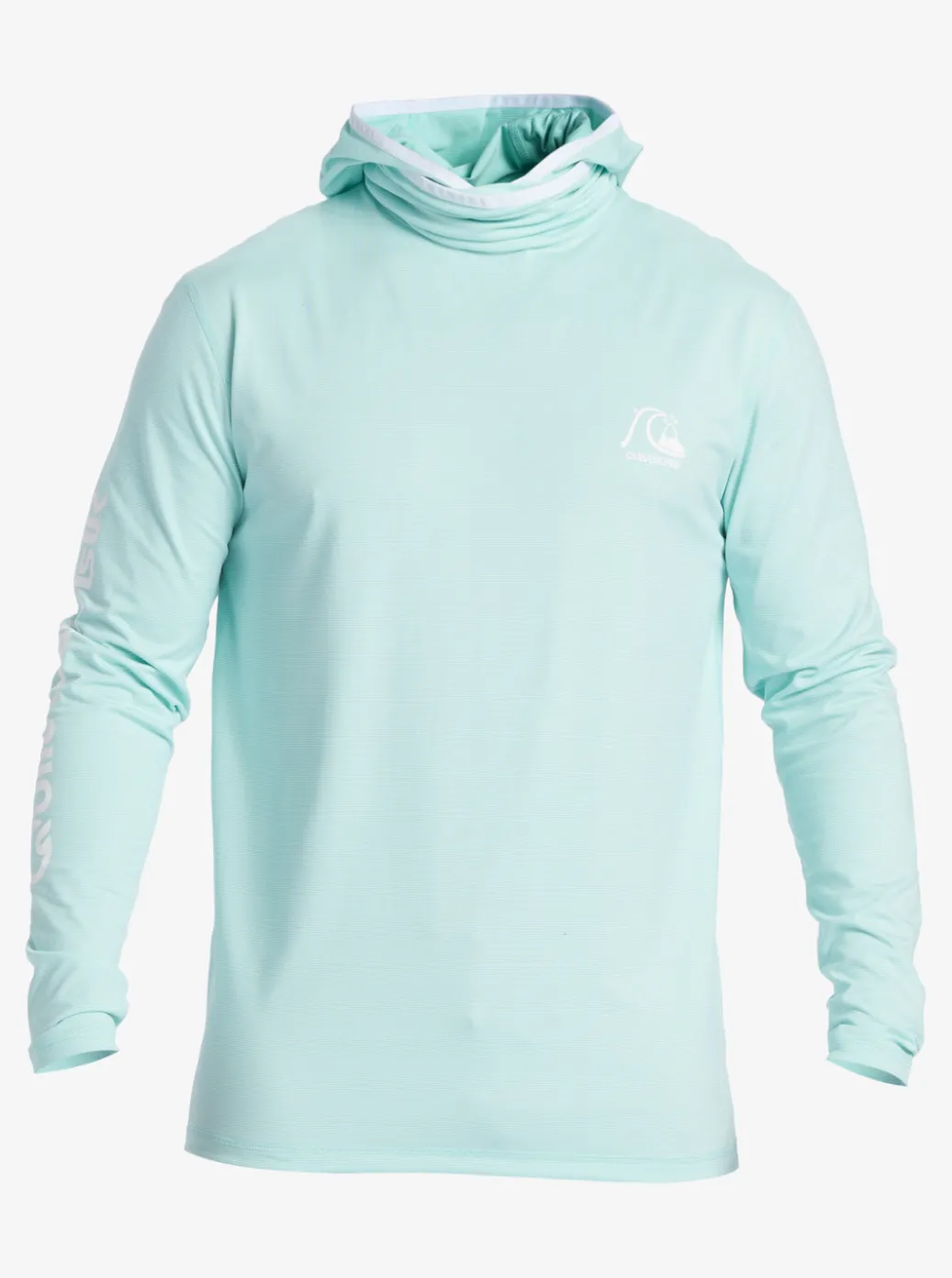 New Quiksilver Heritage Upf 50 Long Sleeve Surf Tee Sky Blue Heather