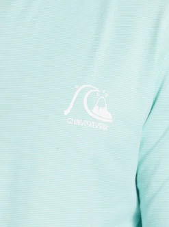 New Quiksilver Heritage Upf 50 Long Sleeve Surf Tee Sky Blue Heather