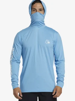 Fashion Quiksilver Heritage Upf 50 Long Sleeve Surf Tee Azure Blue