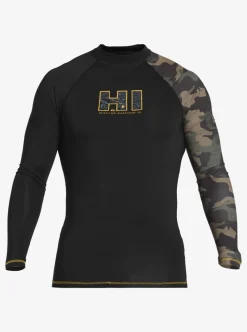 New Quiksilver Hi Island Rush Long Sleeve Upf 50 Rashguard Black