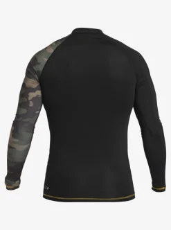 New Quiksilver Hi Island Rush Long Sleeve Upf 50 Rashguard Black