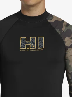 New Quiksilver Hi Island Rush Long Sleeve Upf 50 Rashguard Black