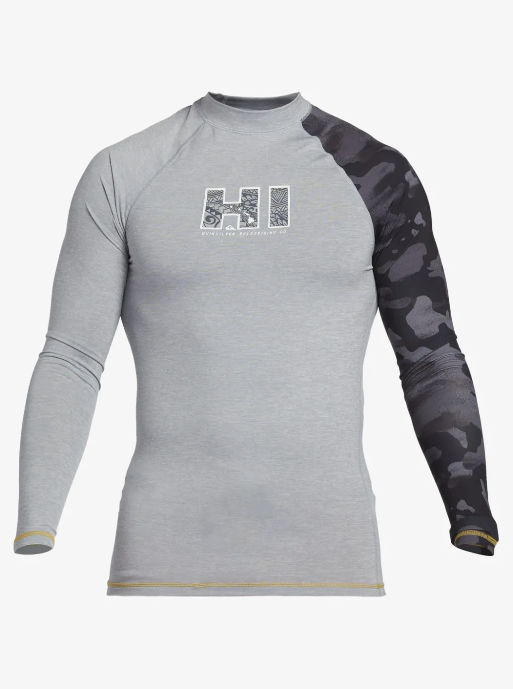 Discount Quiksilver Hi Island Rush Long Sleeve Upf 50 Rashguard Sleet Heather