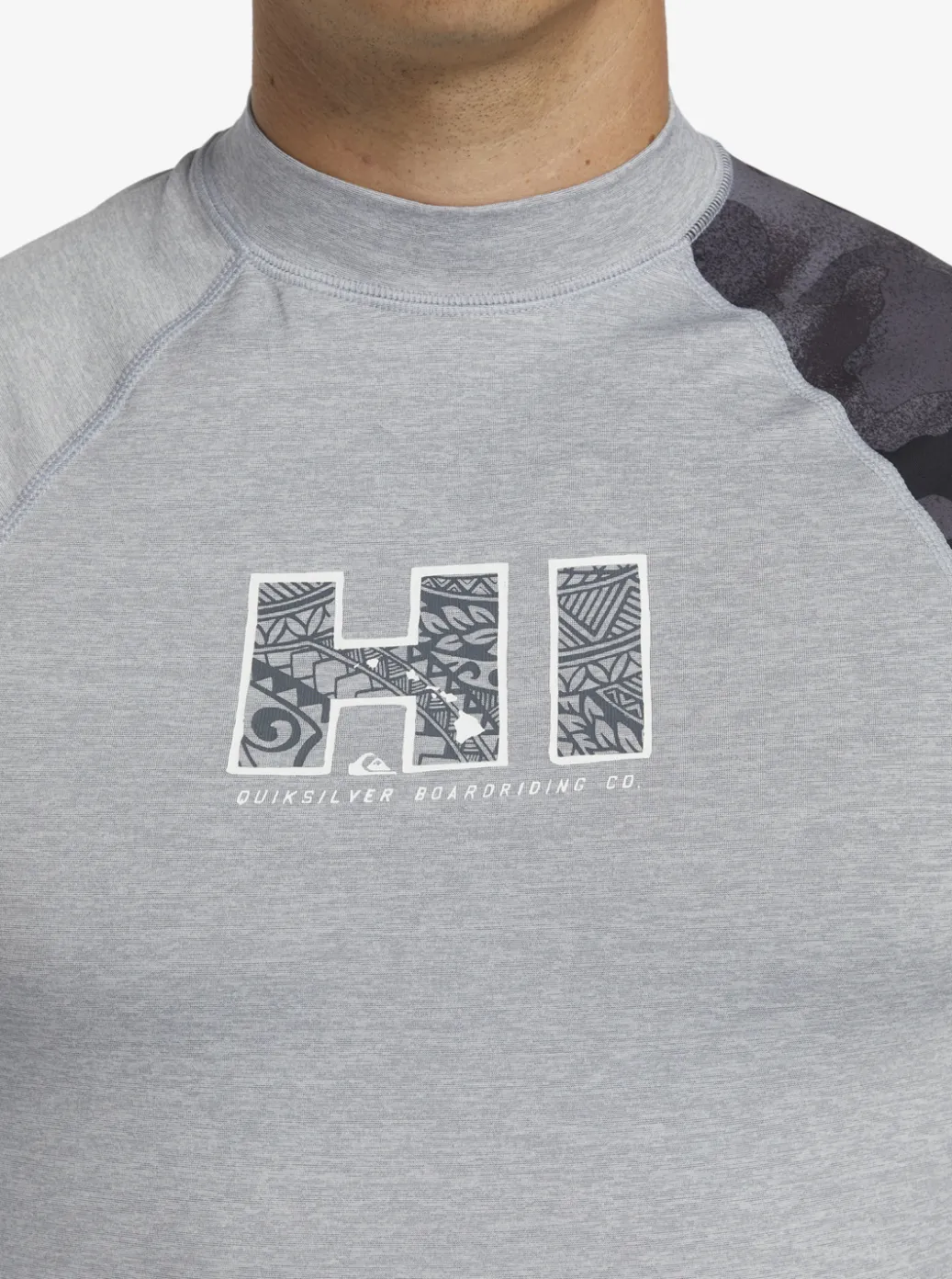Discount Quiksilver Hi Island Rush Long Sleeve Upf 50 Rashguard Sleet Heather