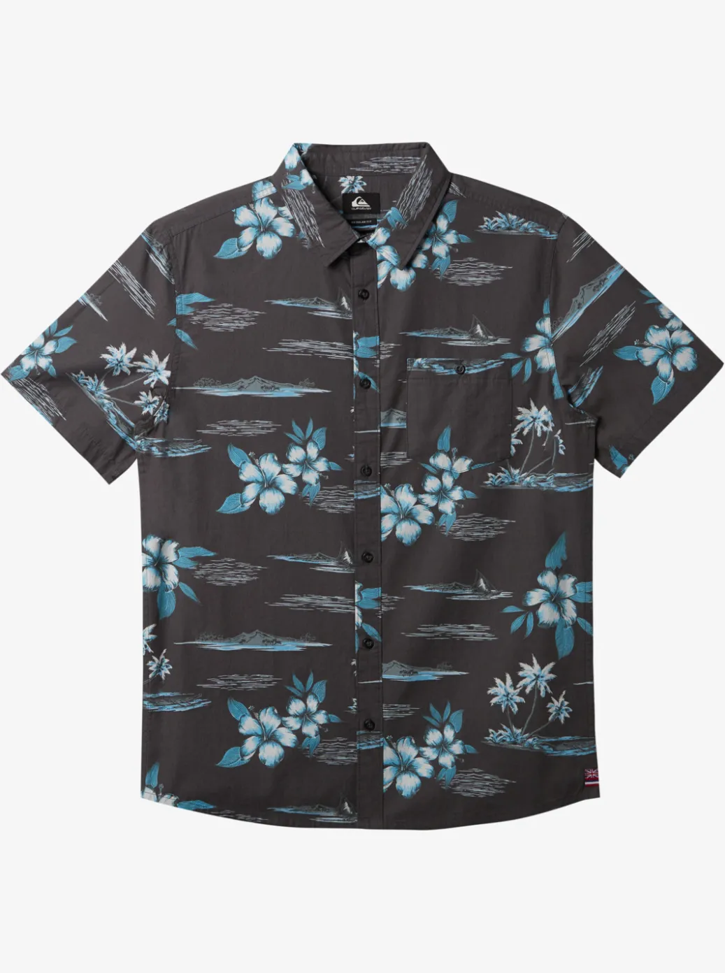 Discount Quiksilver Hi Paradise Airways Short Sleeve Shirt Tarmac