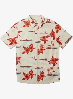 Discount Quiksilver Hi Paradise Airways Short Sleeve Shirt Antique White