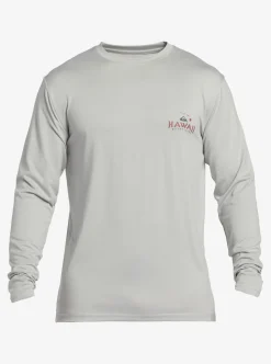 New Quiksilver Hi Royalty Surf Long Sleeve Upf 50 Surf T-Shirt Grey Violet