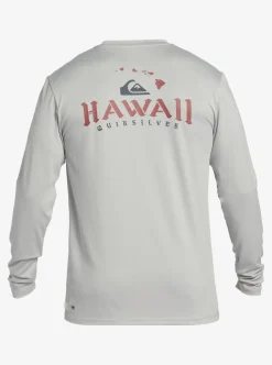 New Quiksilver Hi Royalty Surf Long Sleeve Upf 50 Surf T-Shirt Grey Violet