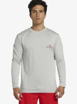 New Quiksilver Hi Royalty Surf Long Sleeve Upf 50 Surf T-Shirt Grey Violet