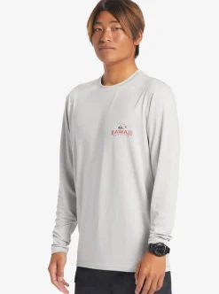 New Quiksilver Hi Royalty Surf Long Sleeve Upf 50 Surf T-Shirt Grey Violet