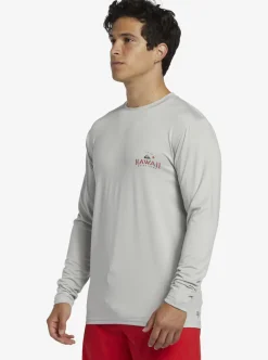 New Quiksilver Hi Royalty Surf Long Sleeve Upf 50 Surf T-Shirt Grey Violet