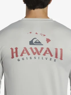 New Quiksilver Hi Royalty Surf Long Sleeve Upf 50 Surf T-Shirt Grey Violet