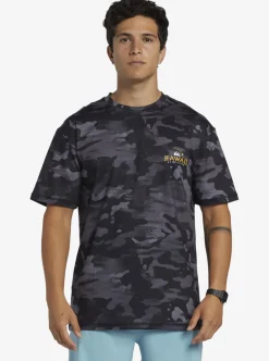 Clearance Quiksilver Hi Royalty Surf Short Sleeve Upf 50 Surf T-Shirt Hi Camo Black