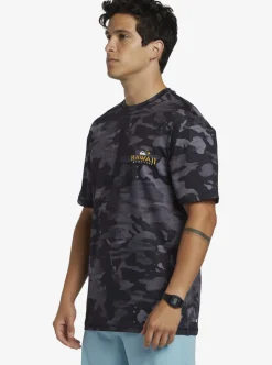 Clearance Quiksilver Hi Royalty Surf Short Sleeve Upf 50 Surf T-Shirt Hi Camo Black