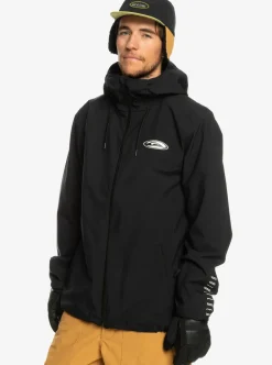 Cheap Quiksilver High In The Hood Technical Snow Jacket True Black