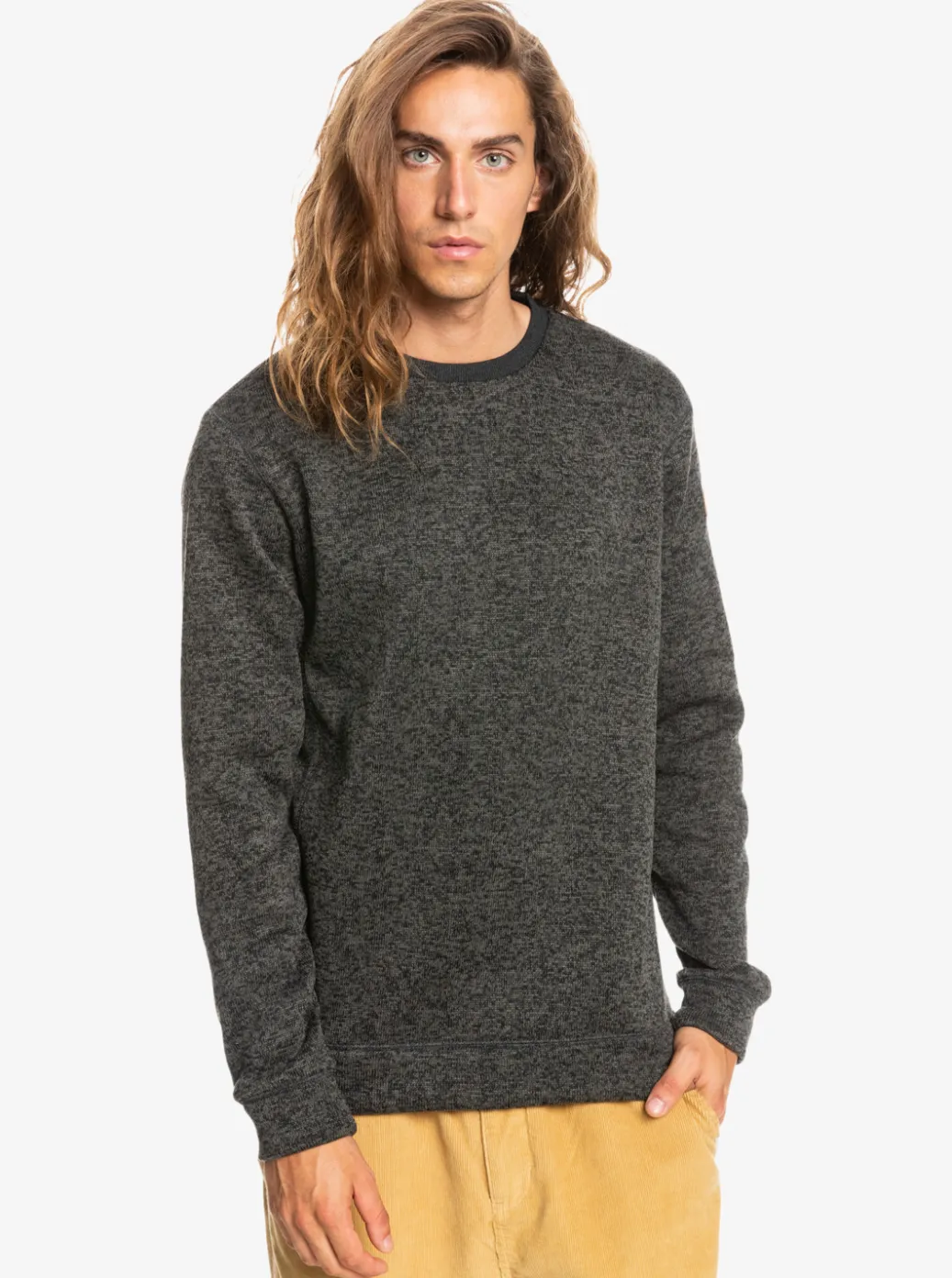 New Quiksilver Keller Sweatshirt Dark Grey Heather