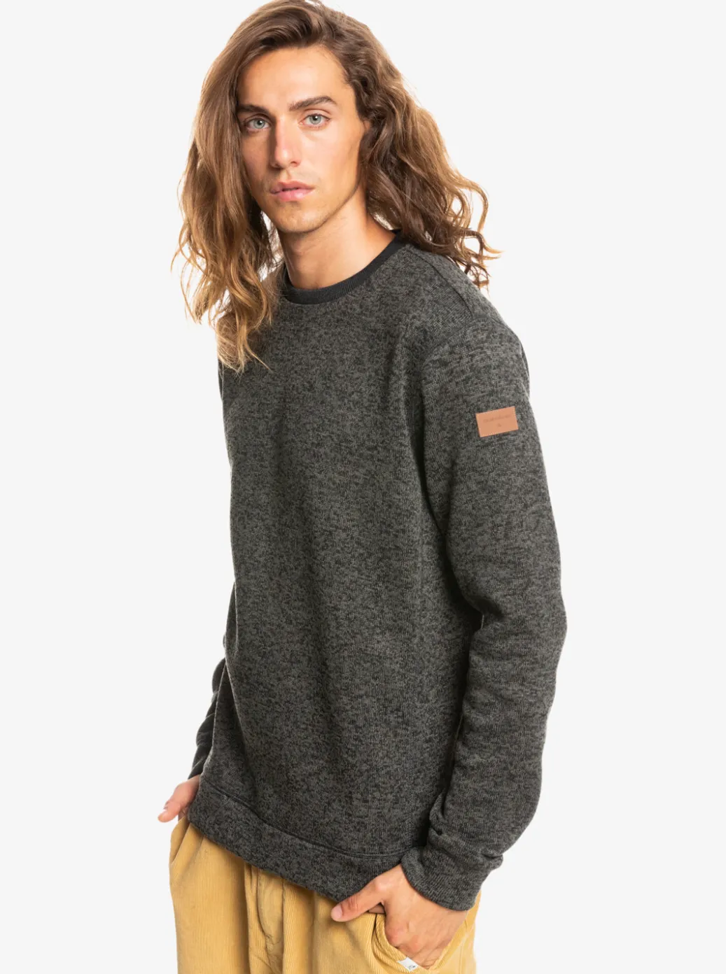 New Quiksilver Keller Sweatshirt Dark Grey Heather