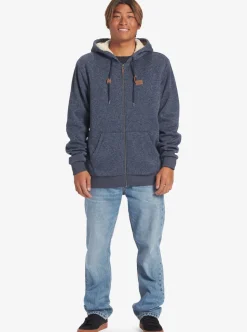 Clearance Quiksilver Keller Zip-Up Hoodie Navy Blazer Heather
