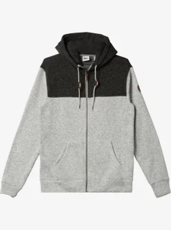 Shop Quiksilver Keller Zip-Up Hoodie Light Grey Heather